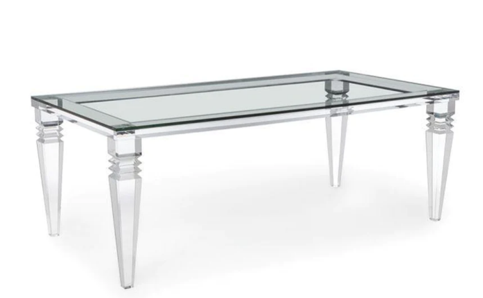 Acrylic/Glass Home Rectangular Dining Table