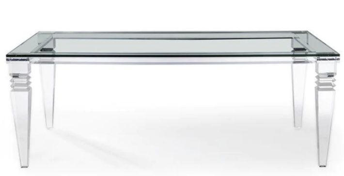 Acrylic/Glass Home Rectangular Dining Table