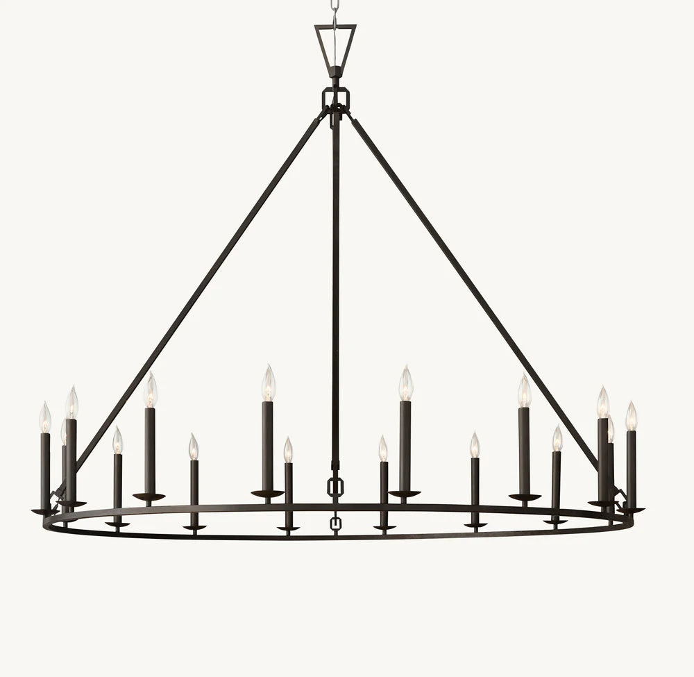 19TH C. ENGLISH OPENWORK ROUND CHANDELIER 60"