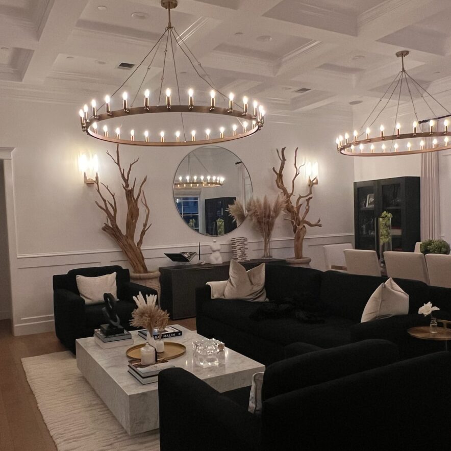 Vintage Filament Rectangular Chandelier For Living Room Dining Room