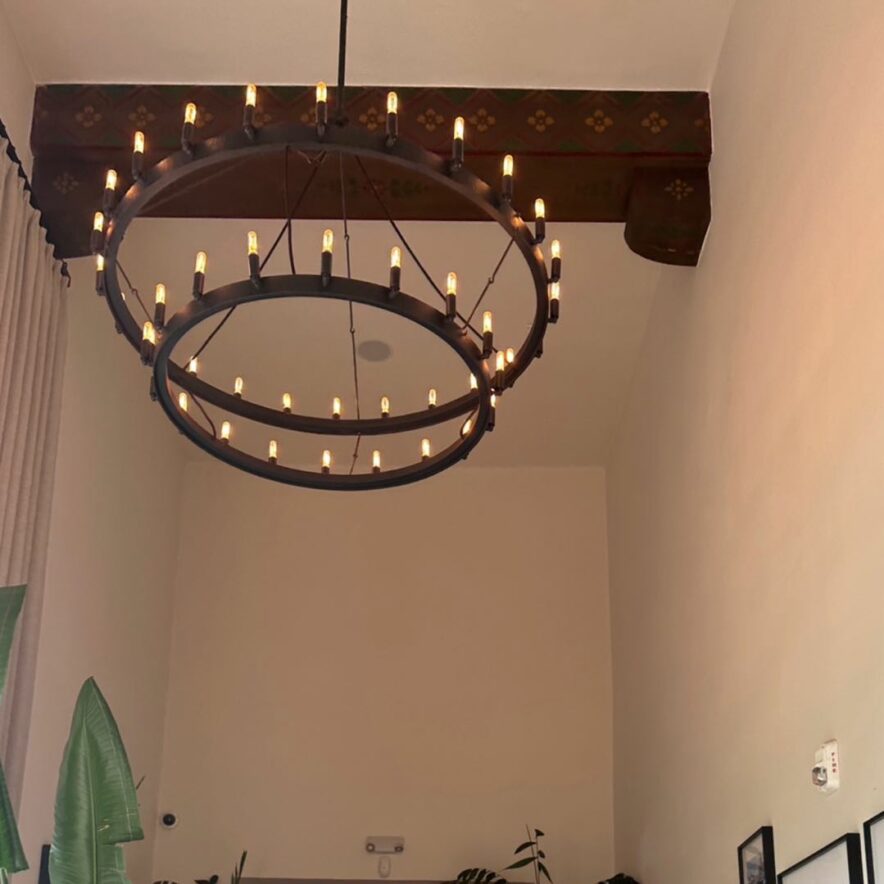 Vintage Filament Rectangular Chandelier For Living Room Dining Room