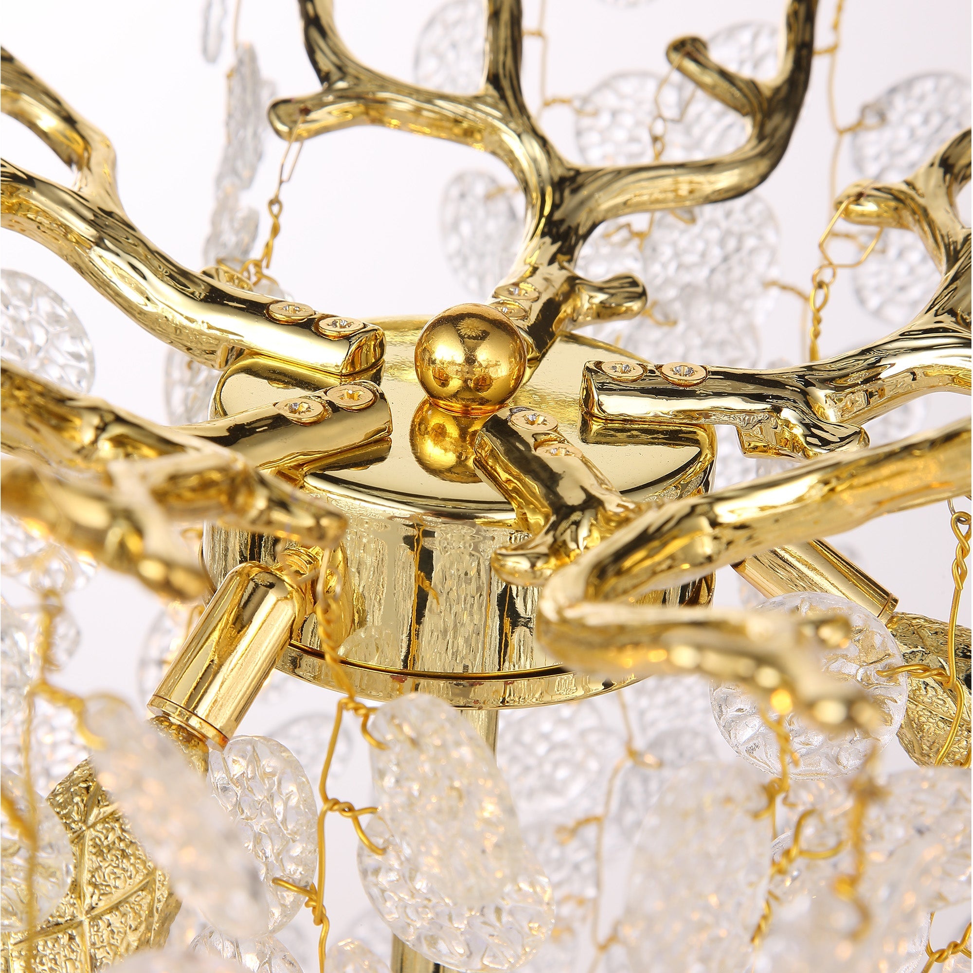 Fleur Clear Crystal Table Lamp For Bedroom, Gold Table Lamp