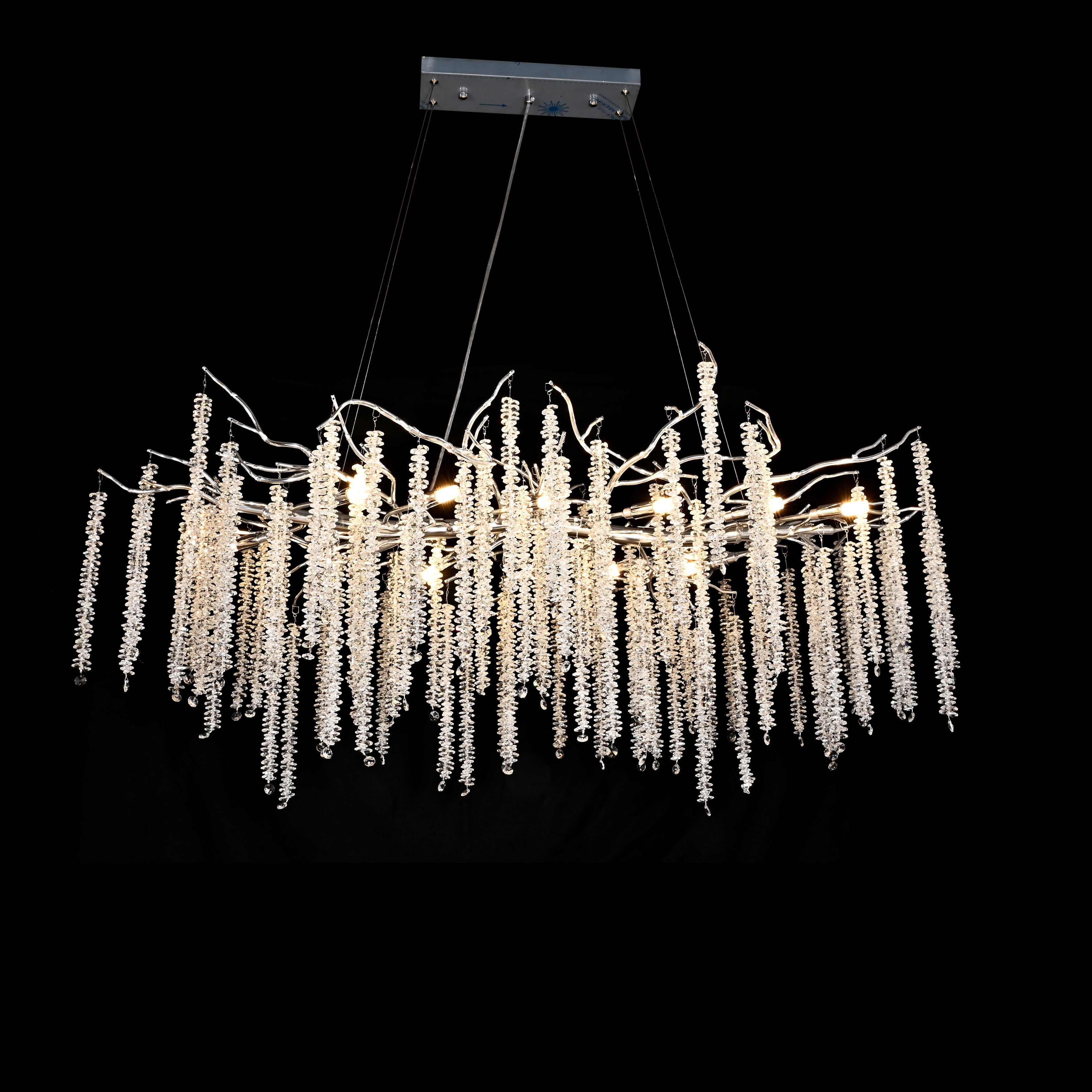 Kathryn Crystal Rainfall Linear Branch Chandelier