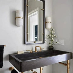 Blake Alabaster Capsule Wall Sconce for Bedroom