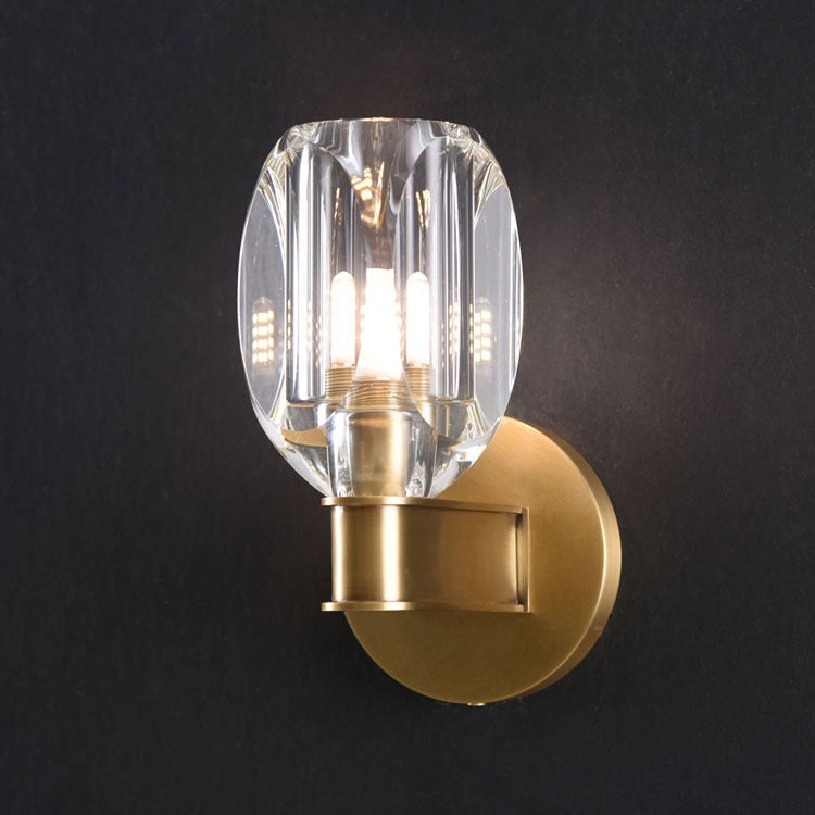 Spike Crystal Glass Cup Wall Sconce