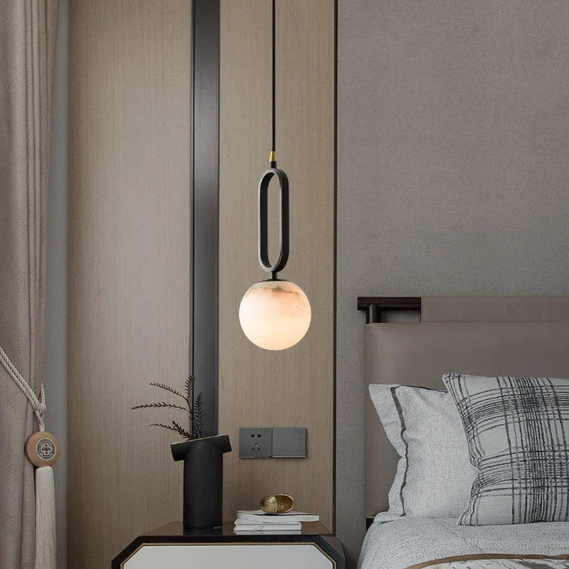 Opulent Alabaster Sphere Pendant Light
