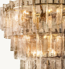 LATTICE SMOKE GLASS TIERED CHANDELIER 47"