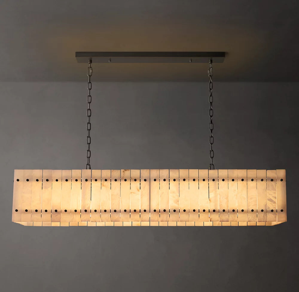 San Marco Alabaster Linear Chandelier 54"