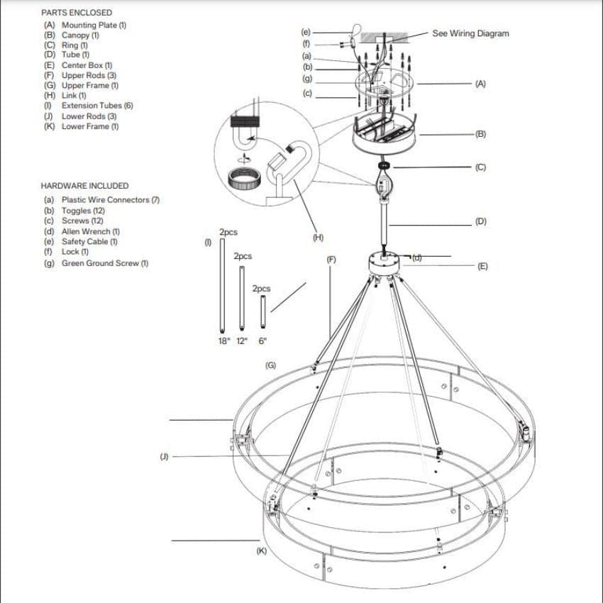 Vouvry 2-Tier Round Chandelier 60"