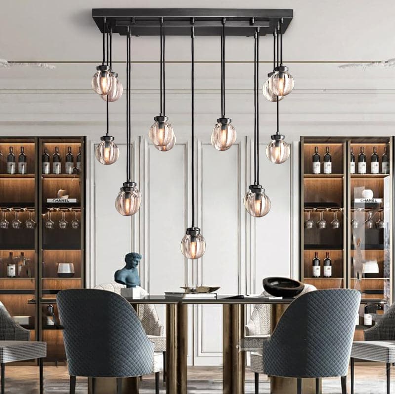 Pearl Ball Long Chandelier 72"