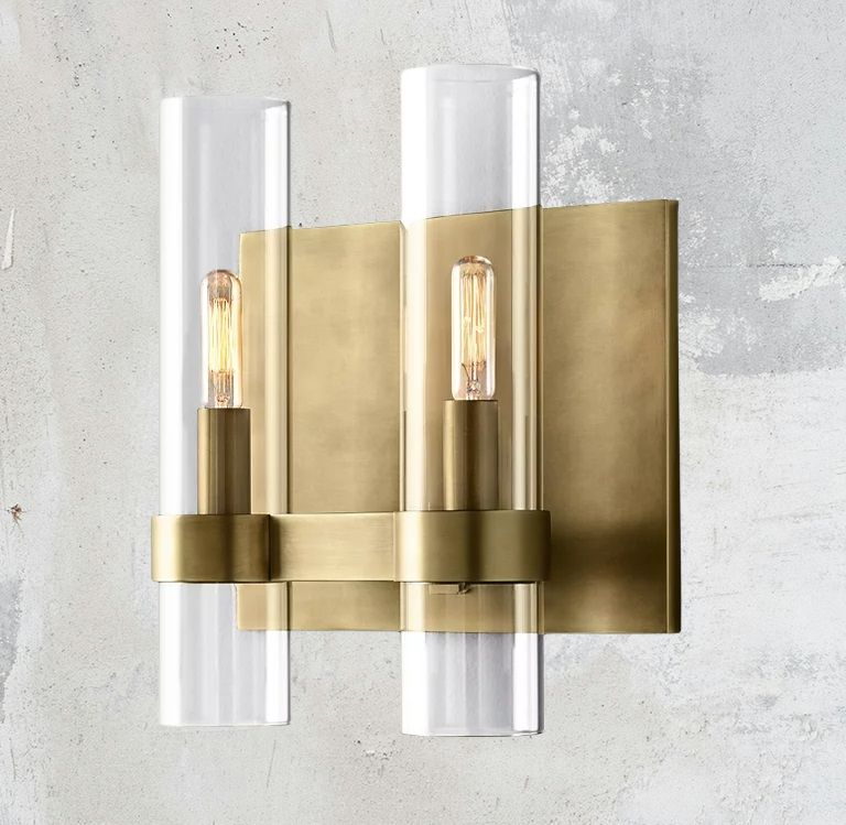 Ramve Glass 2-Head Wall Sconce
